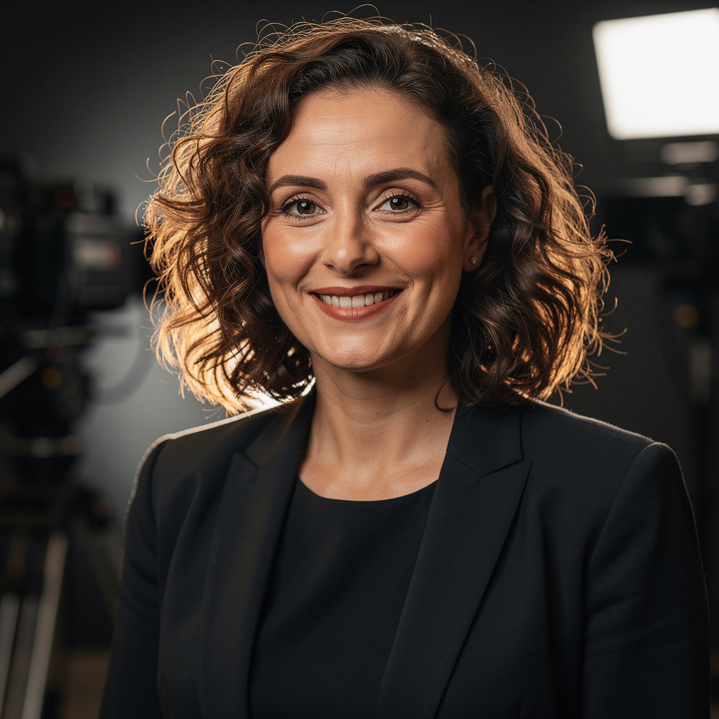 Portrait of a lighting director smiling in the studio